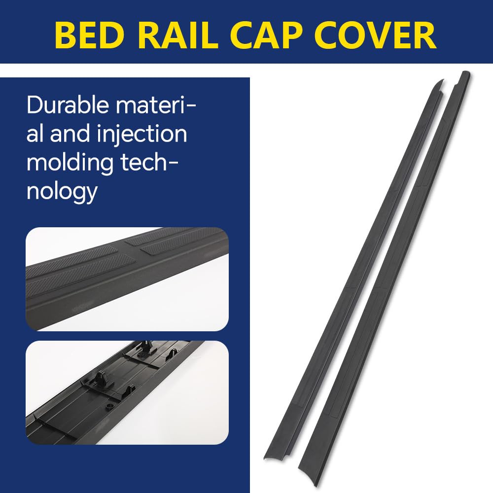 2Pcs Left +Right Bed Cap Molding Rail Protector Cover Replacement for Toyota Tundra 2014-2016 5.5 Ft Bed Tailgate Cap Top Molding Protector Bed-Exterior Trim Panel 2015 Black - Image 7