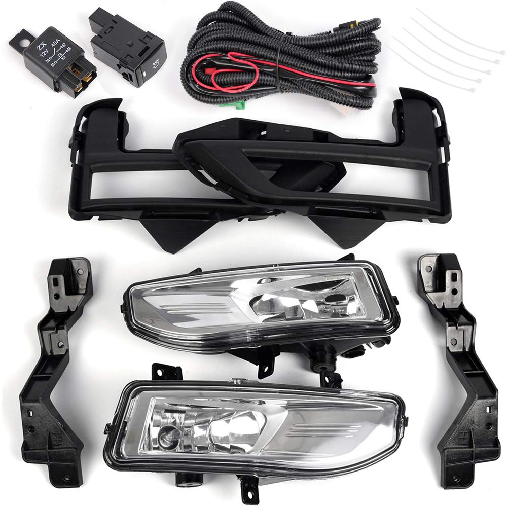 Compatible For Nissan Rogue S SL SV 2017-2018 Fog Lights Lamps Set with Switch Bezel Wires clear lens fog lights with H8 12V 35W bulbs For Nissan X-Trail - Image 3