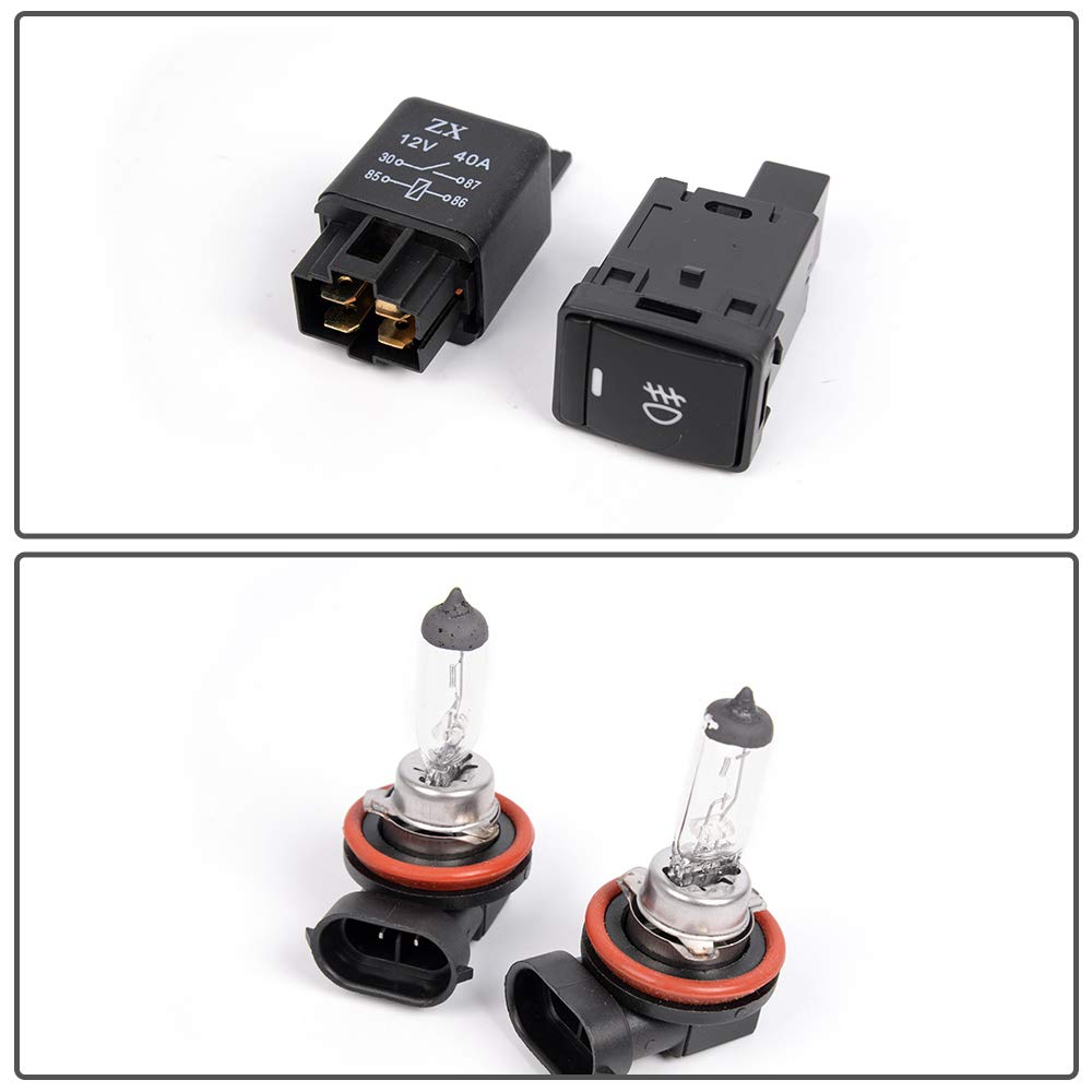 Compatible For Nissan Rogue S SL SV 2017-2018 Fog Lights Lamps Set with Switch Bezel Wires clear lens fog lights with H8 12V 35W bulbs For Nissan X-Trail - Image 6