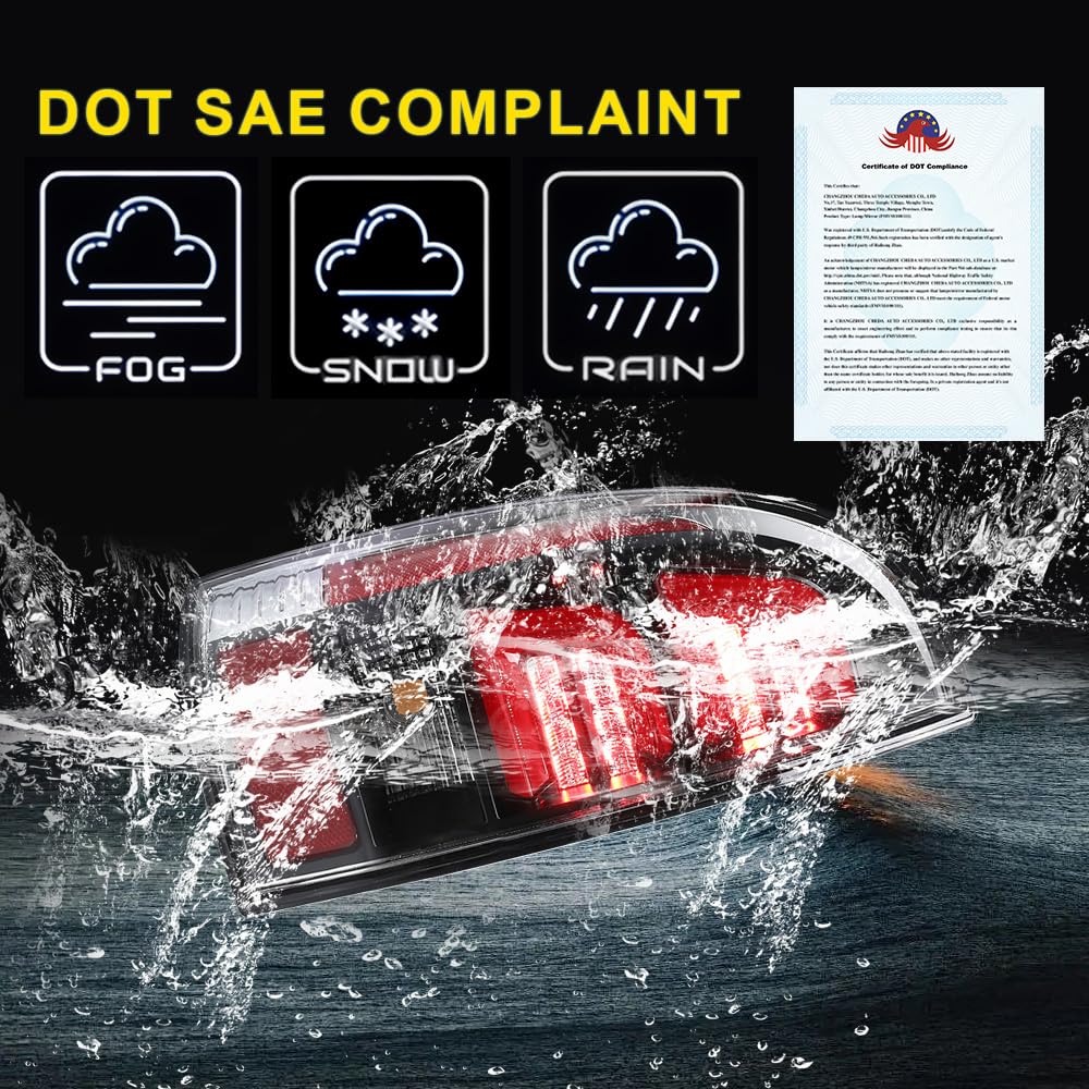 GRAND ORANGE 3D LED Tail Lights Assembly Rear Lights Brake Parking Lamps Compatible with 2005-2015 Toyota Tacoma LH & RH LED Tail Lamps Clear Lens 8155004150 8156004150 8156104150 8155104150 - Image 4