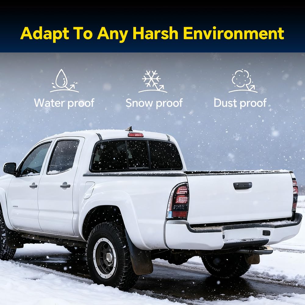 GRAND ORANGE 3D LED Tail Lights Assembly Rear Lights Brake Parking Lamps Compatible with 2005-2015 Toyota Tacoma LH & RH LED Tail Lamps Clear Lens 8155004150 8156004150 8156104150 8155104150 - Image 5