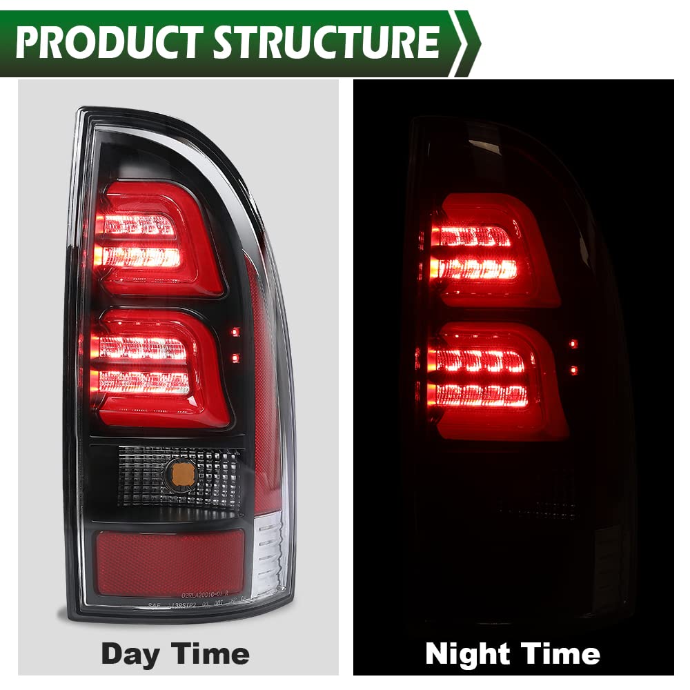 GRAND ORANGE 3D LED Tail Lights Assembly Rear Lights Brake Parking Lamps Compatible with 2005-2015 Toyota Tacoma LH & RH LED Tail Lamps Clear Lens 8155004150 8156004150 8156104150 8155104150 - Image 9