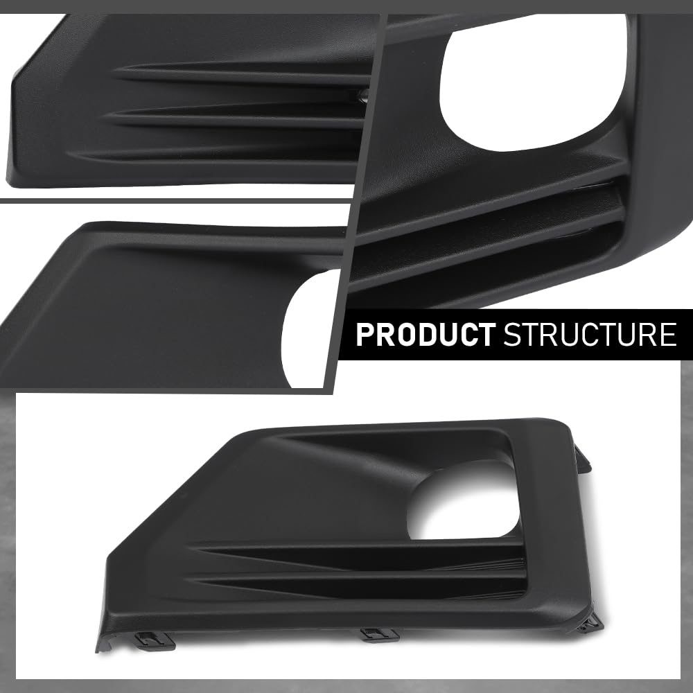 GRAND ORANGE Bumper Fog Light Bezel Pair Fit Toyota RAV4 2019-2023 521280R170, 521270R170, TO1038226, TO1039226 Black Fog Lamp Cover - Image 4