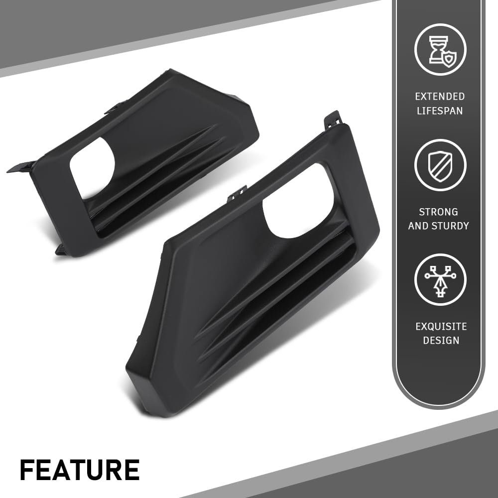 GRAND ORANGE Bumper Fog Light Bezel Pair Fit Toyota RAV4 2019-2023 521280R170, 521270R170, TO1038226, TO1039226 Black Fog Lamp Cover - Image 6