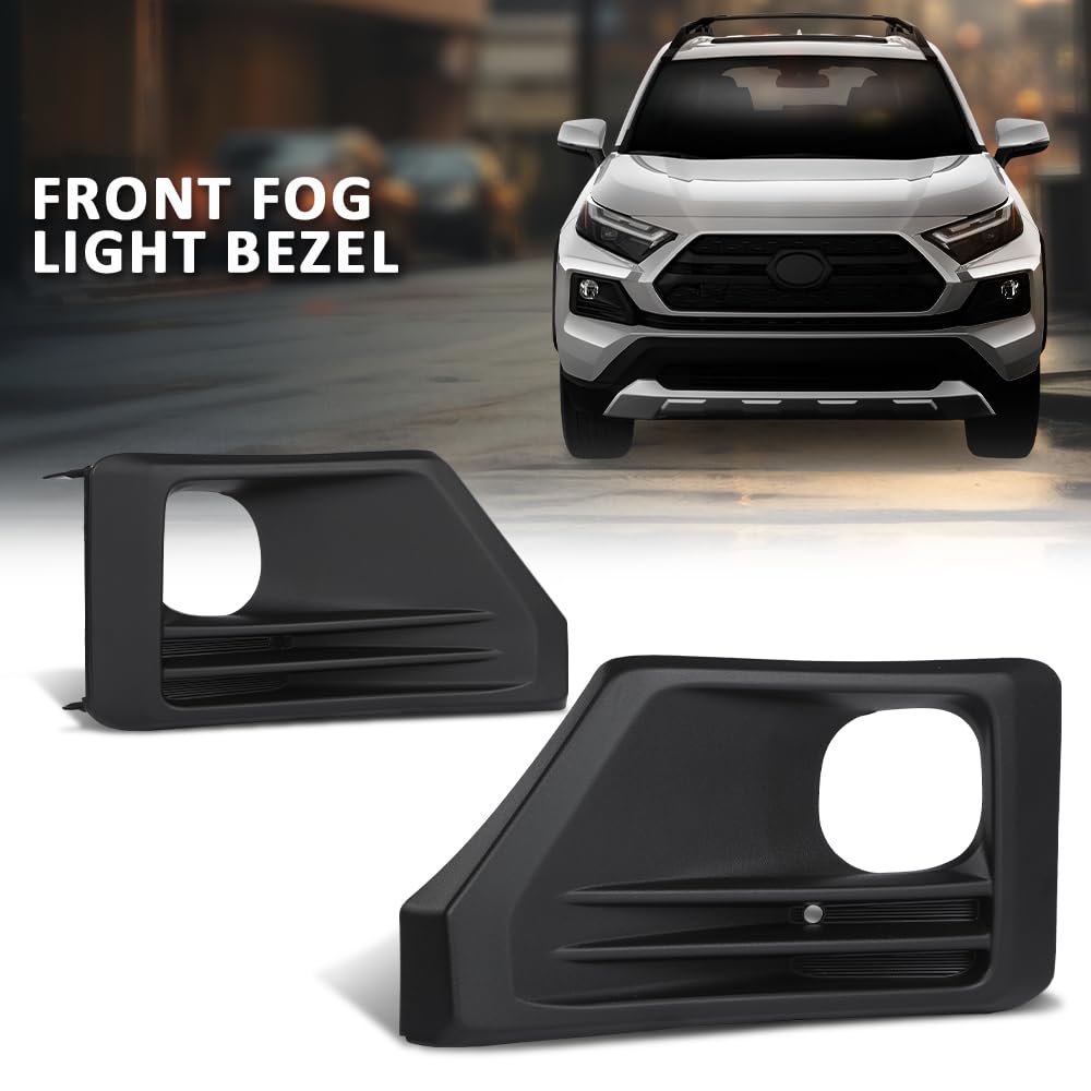 GRAND ORANGE Bumper Fog Light Bezel Pair Fit Toyota RAV4 2019-2023 521280R170, 521270R170, TO1038226, TO1039226 Black Fog Lamp Cover - Image 8