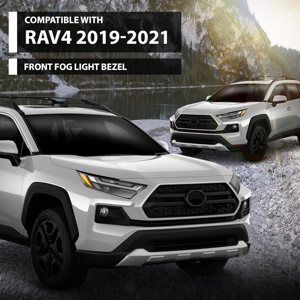 GRAND ORANGE Bumper Fog Light Bezel Pair Fit Toyota RAV4 2019-2023 521280R170, 521270R170, TO1038226, TO1039226 Black Fog Lamp Cover - Image 9