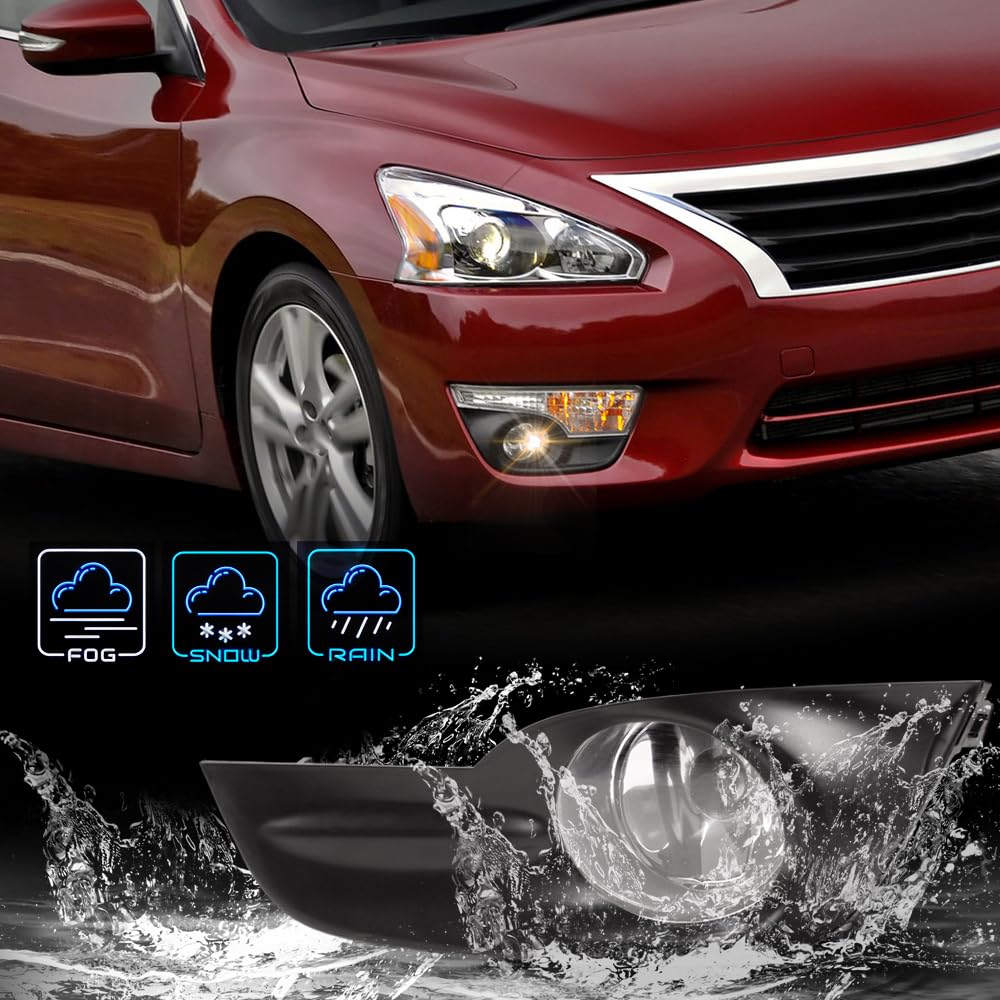 GRAND ORANGE Bumper Fog Lights Lamps+Switch Compatible with 2013-2015 Nissan Altima 4-Door Driver & Passenger Fog Lamps NI2592122 NI2593122 26155-9B91C 26150-9B91C - Image 4