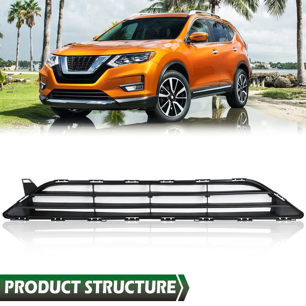 GRAND ORANGE Bumper Grille Lower Insert Compatible with 2017 2018 2019 Nissan Rogue Bumper Grille Black 622546FL0A - Image 9