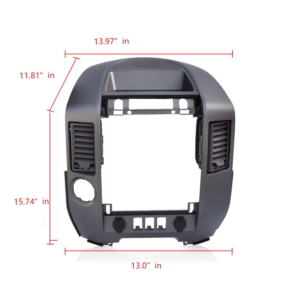 GRAND ORANGE Center Dash Radio AC Bezel w/Speaker Bezel Compatible with 2004-2006 Nissan Titan, Armada SE & LE Gray Radio Player Climate Control Bezel 682577S000 - Image 4
