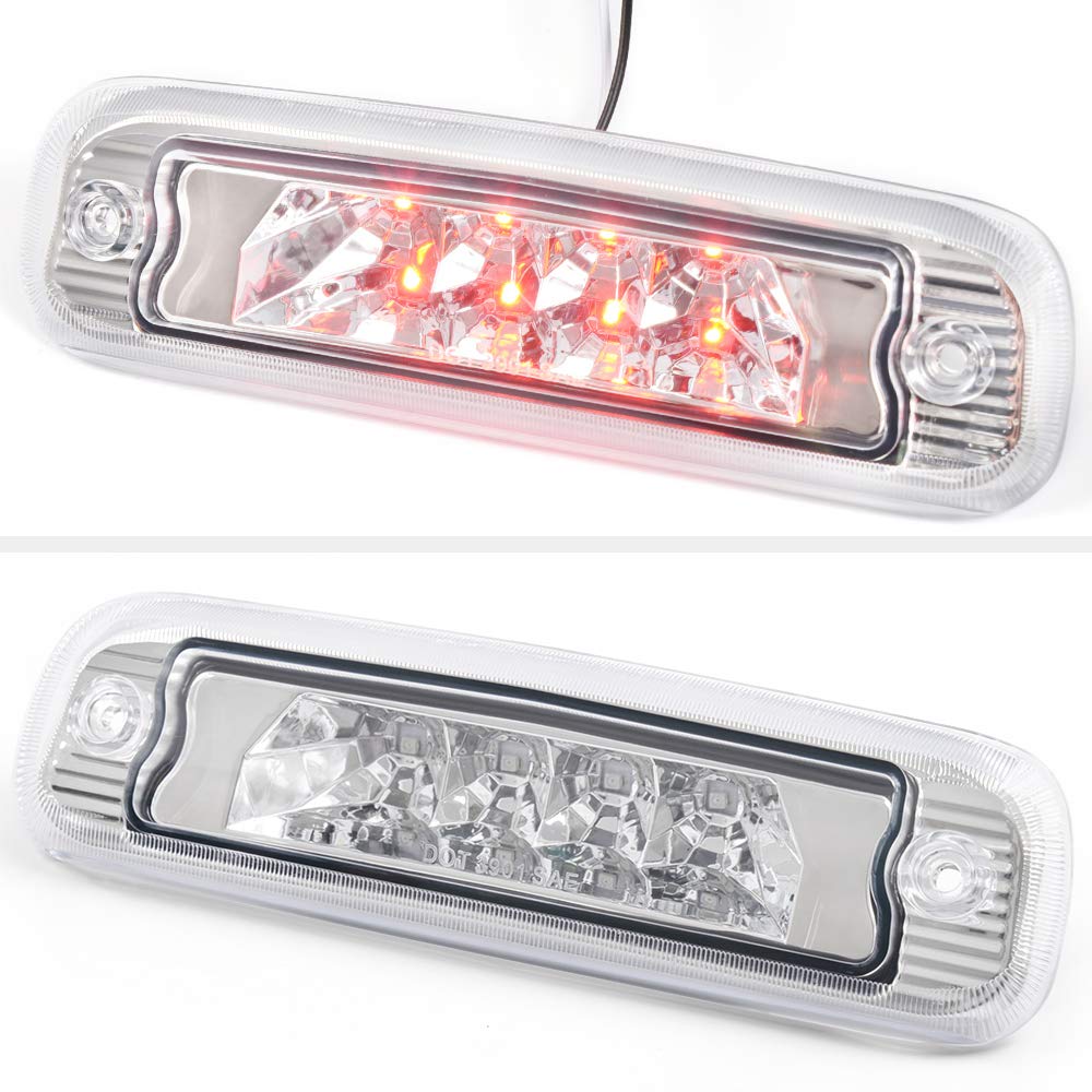 GRAND ORANGE Clear Lens Red LED Tail Light 3rd Third Brake Light Assembly Compatible with Jeep Cherokee 1997-2001 Hight Mount Rear Tail Lamps Replacement - Image 4