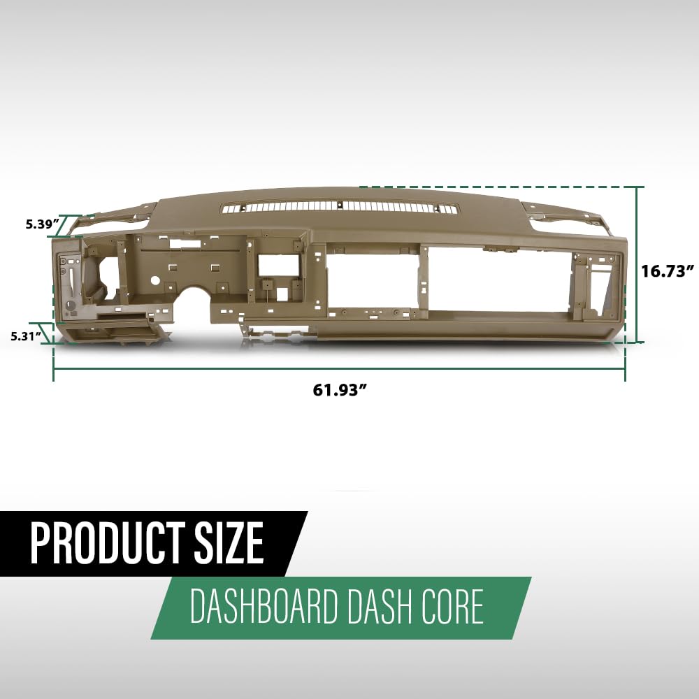 GRAND ORANGE Dash Dashboard Core, Compatible with Chevy & GMC Truck 1988-1994, Fit Chevy Blazer/GMC Yukon Suburban 1992-1994, Beige - Image 3