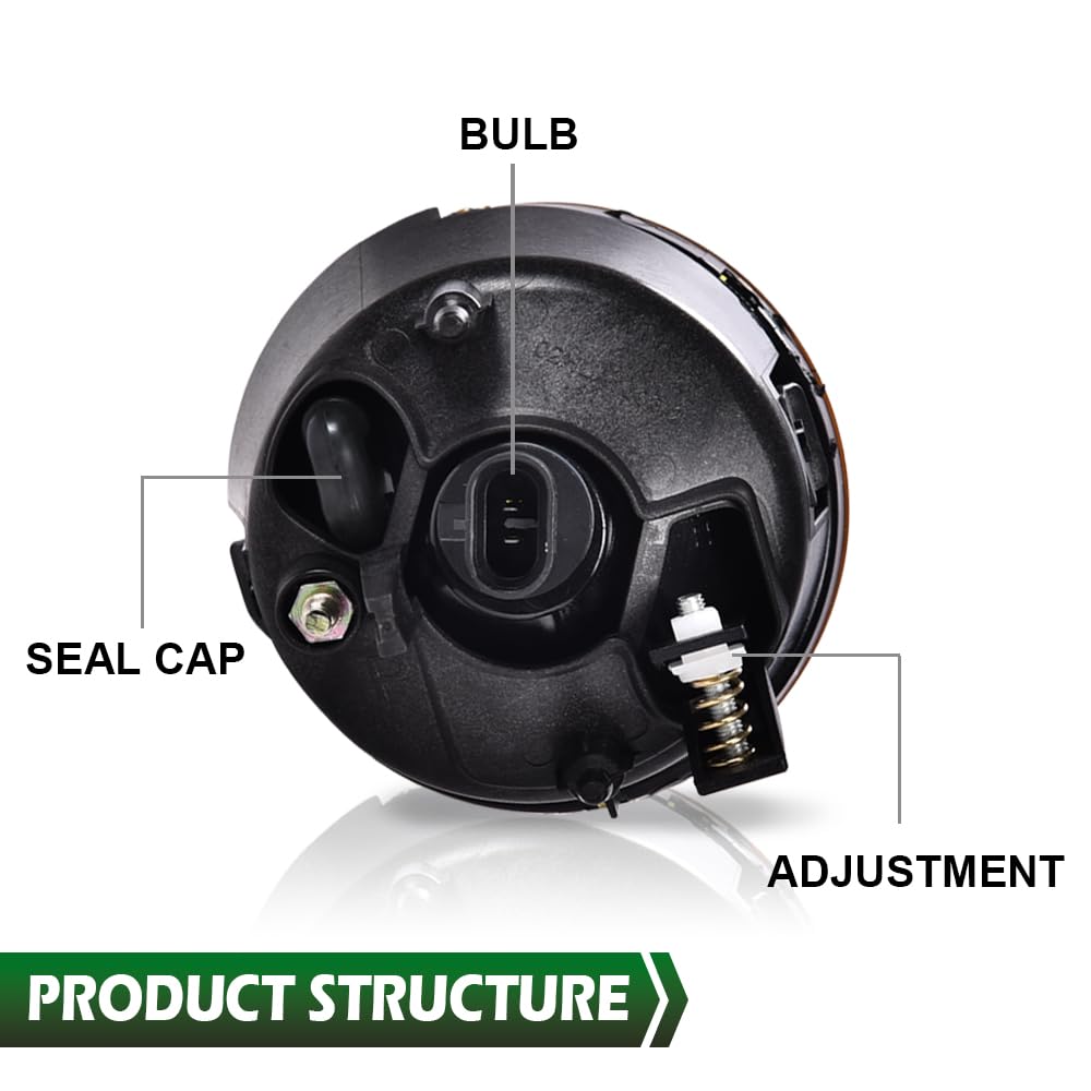 GRAND ORANGE Front Bumper Fog Lights Left/Right Yellow Lens Compatible with Nissan Armada 2005-2007/Nissan Titan 2004-2015 Fog Lamp Assembly Driver & Passenger Side - Image 4