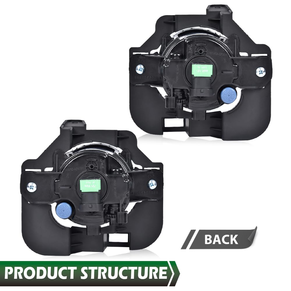 GRAND ORANGE Front Bumper Fog w/Wiring&Switch Lights Driver & Passenger Side Compatible with 2007-2009 Nissan Altima/ 2010-2012 Nissan Altima Hybird - Image 3