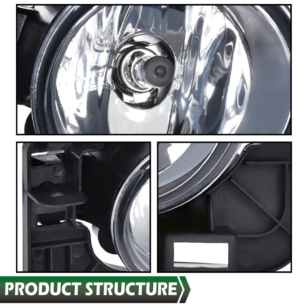 GRAND ORANGE Front Bumper Fog w/Wiring&Switch Lights Driver & Passenger Side Compatible with 2007-2009 Nissan Altima/ 2010-2012 Nissan Altima Hybird - Image 5