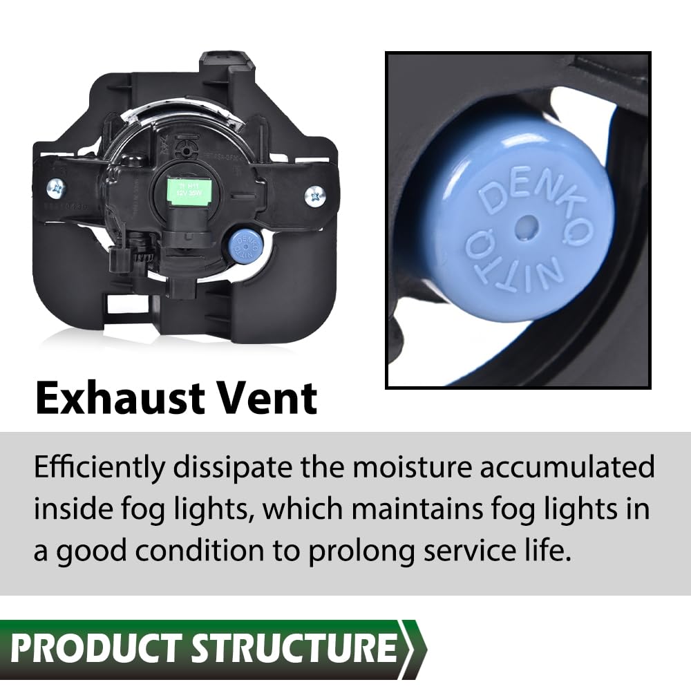 GRAND ORANGE Front Bumper Fog w/Wiring&Switch Lights Driver & Passenger Side Compatible with 2007-2009 Nissan Altima/ 2010-2012 Nissan Altima Hybird - Image 7