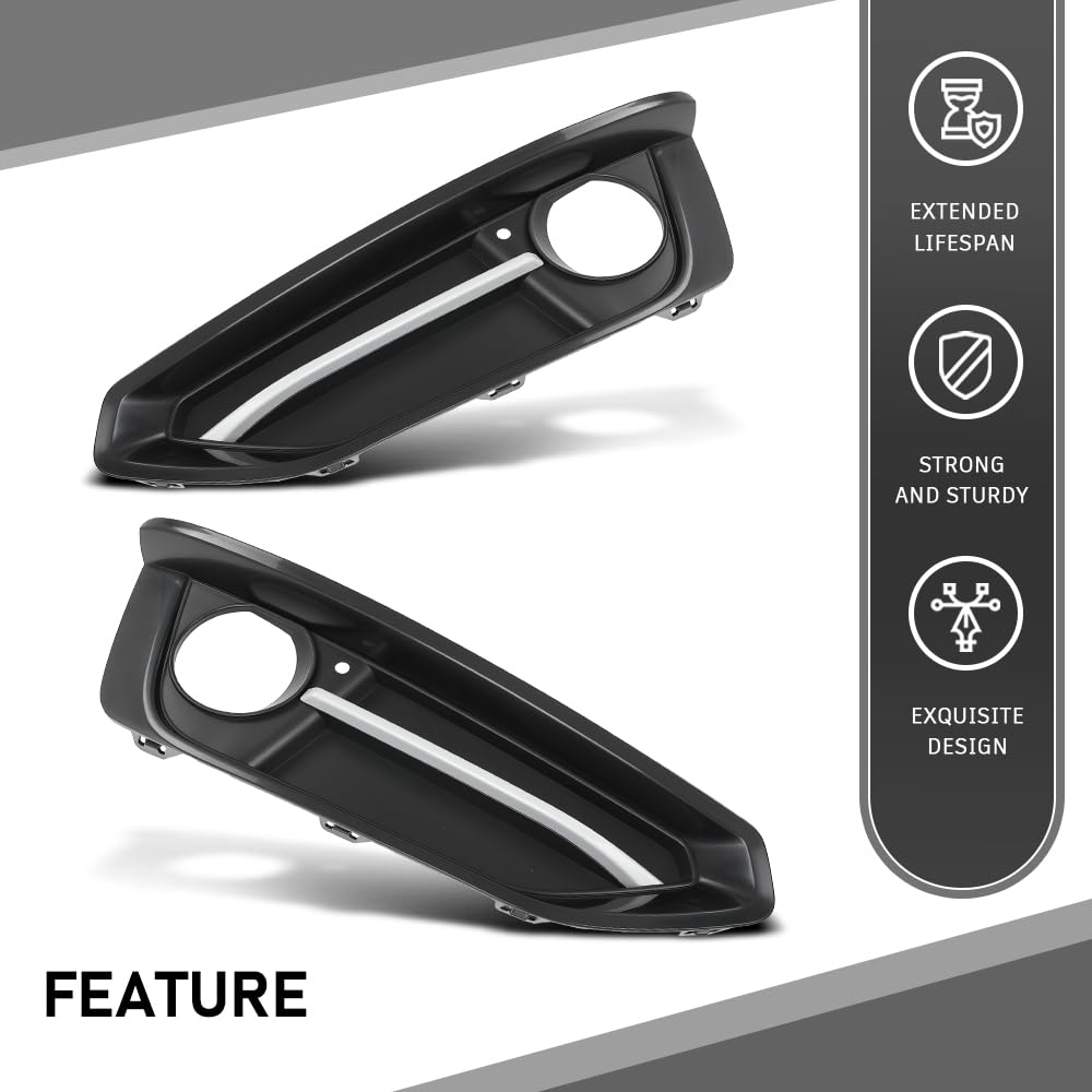 GRAND ORANGE Front Fog Light Cover Left & Right Black Fit BMW 228i /228i xDrive Base 2014-2016, Fit 230i / 230i xDrive Base 2017-2021, For Sport Line Model 51117343731 51117343732 BM1039163 BM1038163 - Image 5
