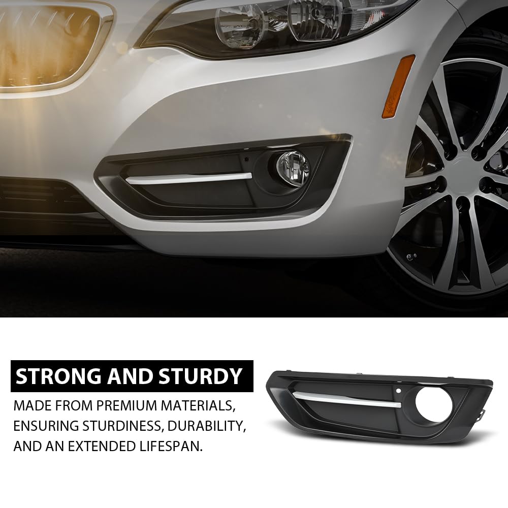 GRAND ORANGE Front Fog Light Cover Molding Left Driver Side Fit BMW 228i / 228i xDrive Base 2014-2016, Fit 230i / 230i xDrive Base 2017-2021, For Sport Line Model 51117343731, BM1038163 - Image 7