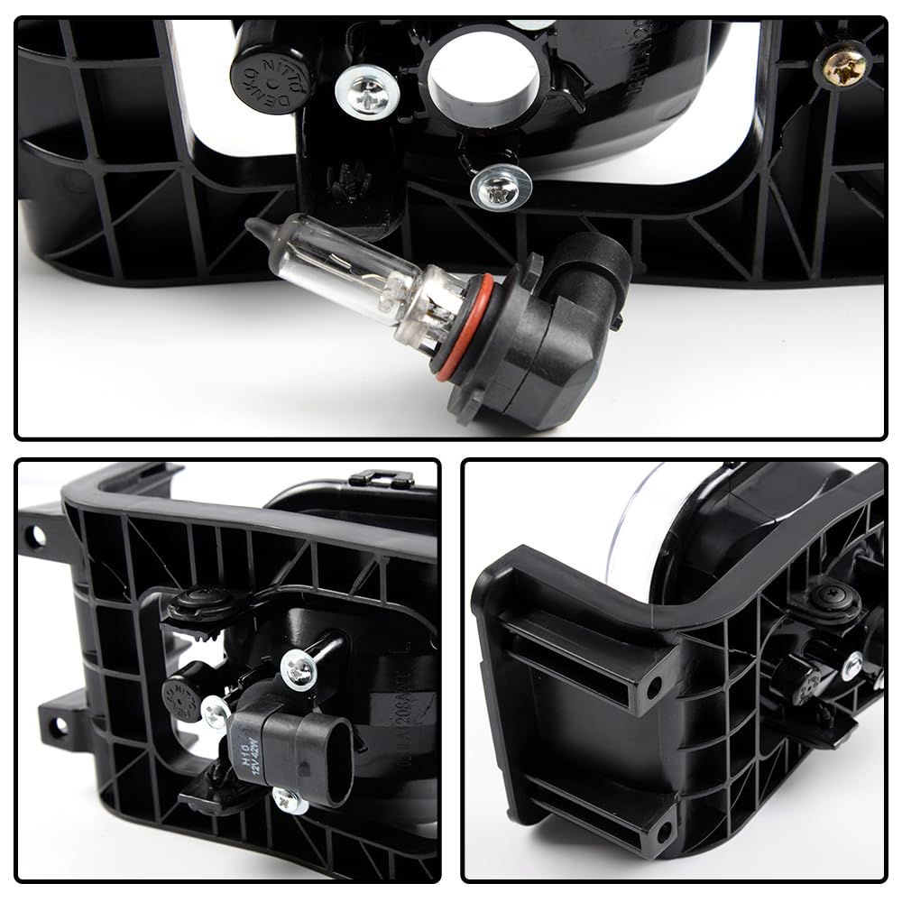 GRAND ORANGE Front Fog Light Lamp Assembly Left&Right Side w/bulbs H10 12V 42W Compatible with Ford F250 F350 F450 F550 Super Duty 2005-2007/ Ford Excursion 2005 Clear Lens - Image 4