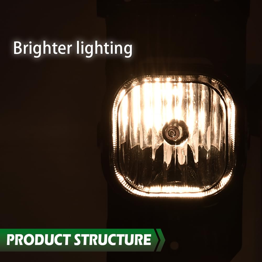 GRAND ORANGE Front Fog Light Lamp Assembly Left&Right Side w/bulbs H10 12V 42W Compatible with Ford F250 F350 F450 F550 Super Duty 2005-2007/ Ford Excursion 2005 Smoky Lens - Image 4