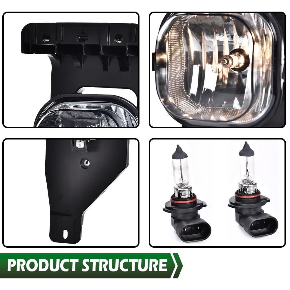 GRAND ORANGE Front Fog Light Lamp Assembly Left&Right Side w/bulbs H10 12V 42W Compatible with Ford F250 F350 F450 F550 Super Duty 2005-2007/ Ford Excursion 2005 Smoky Lens - Image 7