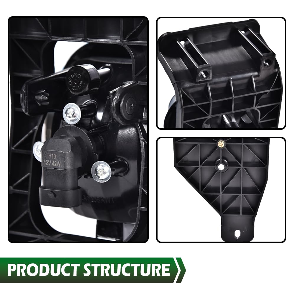 GRAND ORANGE Front Fog Light Lamp Assembly Left&Right Side w/bulbs H10 12V 42W Compatible with Ford F250 F350 F450 F550 Super Duty 2005-2007/ Ford Excursion 2005 Smoky Lens - Image 8