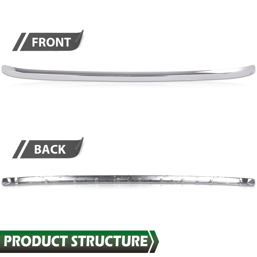 GRAND ORANGE Front Grille Hood Molding Trim Moulding Chrome Compatible with Chevy Silverado 2500 HD 3500 HD 2011-2014 20963700, GM1235124 - Image 6