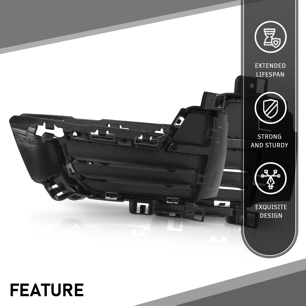 GRAND ORANGE Front Lower Bumper Grille Fog Light Bezel Left Driver Side Compatible with BMW X5 F15 2014-2018, Fit For Models Without M Sport Line Black Plastic 51117307993, BM1038151 - Image 3