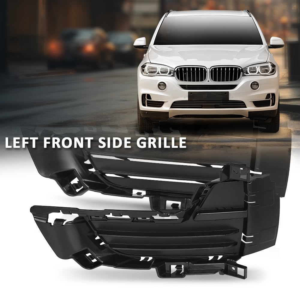 GRAND ORANGE Front Lower Bumper Grille Fog Light Bezel Left Driver Side Compatible with BMW X5 F15 2014-2018, Fit For Models Without M Sport Line Black Plastic 51117307993, BM1038151 - Image 4