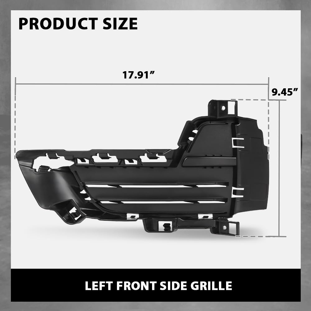GRAND ORANGE Front Lower Bumper Grille Fog Light Bezel Left Driver Side Compatible with BMW X5 F15 2014-2018, Fit For Models Without M Sport Line Black Plastic 51117307993, BM1038151 - Image 5
