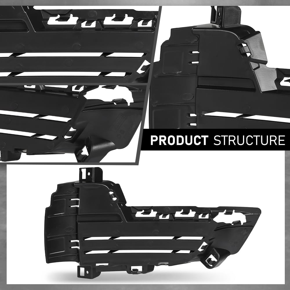 GRAND ORANGE Front Lower Bumper Grille Fog Light Bezel Left Driver Side Compatible with BMW X5 F15 2014-2018, Fit For Models Without M Sport Line Black Plastic 51117307993, BM1038151 - Image 8