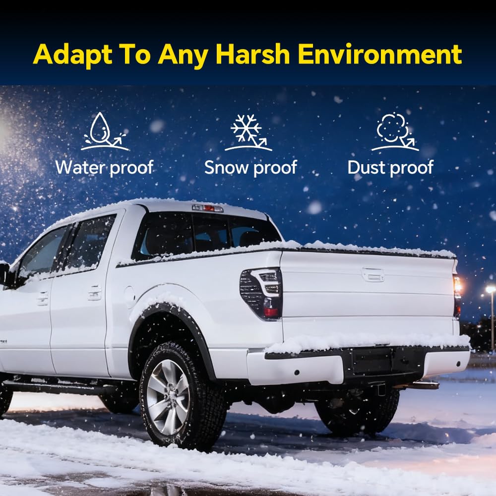 GRAND ORANGE FULL LED Tail Light Assembly Rear Lights Assembly Compatible with Ford F150 2009-2014 Brake Parking Lamps Taillights Brake Lights Driver & Passenger Side w/Wiring Harness - Image 6