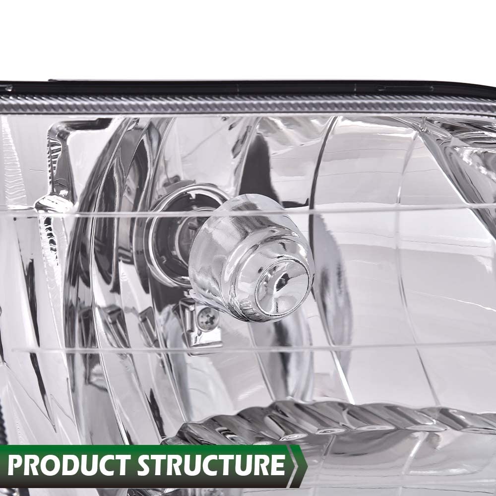 GRAND ORANGE Headlight Assembly Compatible with Ford F150 97-03 /Fit for Ford F250 97-99 /Fit for Ford Expedition 97-02 Driver & Passenger Side Clear Lens - Image 4