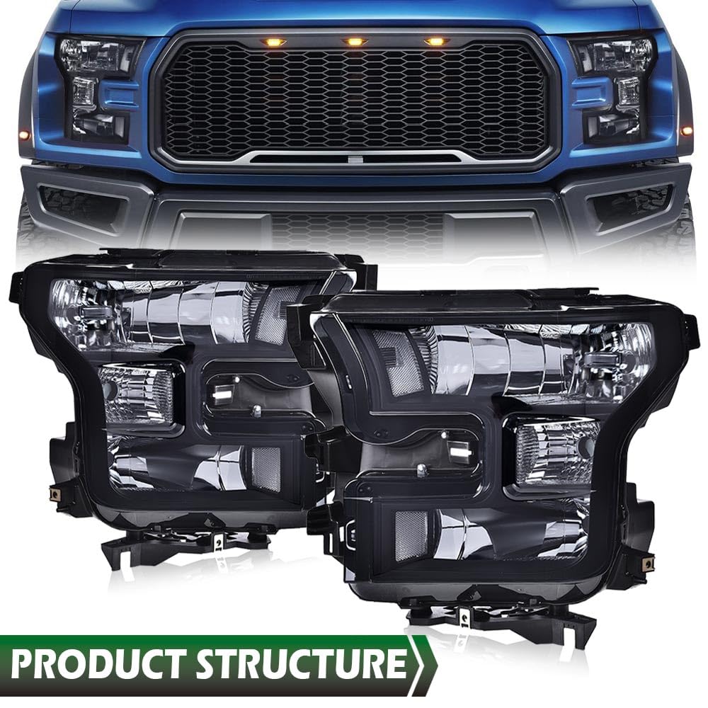 GRAND ORANGE Headlights Assembly Compatible with 2015 2016 2017 Ford F150 LH & RH Headlamps FO2502335 FO2503335 FO2502344 - Image 9