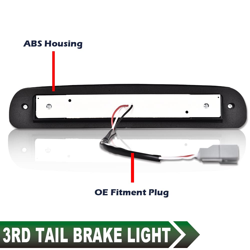 GRAND ORANGE LED 3rd Brake Light Compatible with 1993-2011 Ford Ranger/1999-2016 Ford F250 F350 F450 F550 Super Duty/1995-2003 Mazda B2300 B2500 B3000 B4000 Smoke Lens Black Housing - Image 3