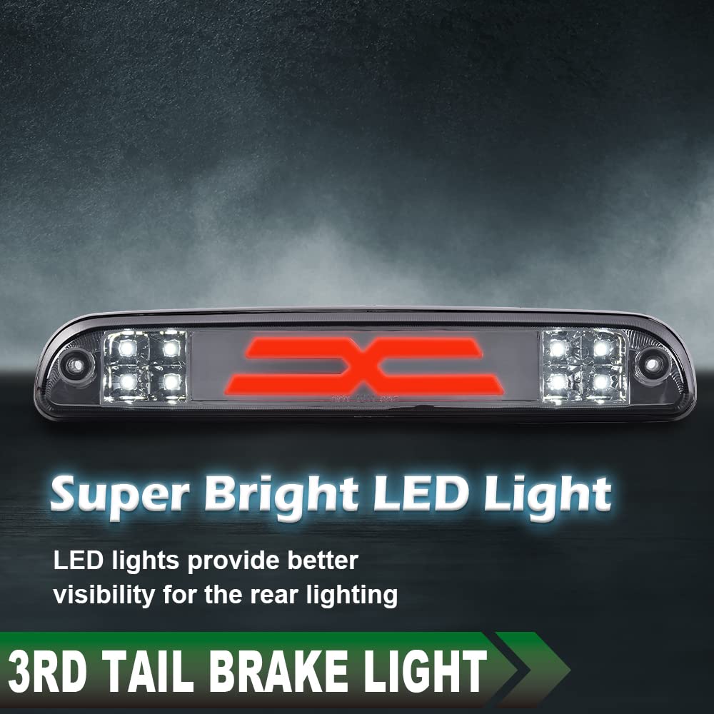 GRAND ORANGE LED 3rd Brake Light Compatible with 1993-2011 Ford Ranger/1999-2016 Ford F250 F350 F450 F550 Super Duty/1995-2003 Mazda B2300 B2500 B3000 B4000 Smoke Lens Black Housing - Image 5
