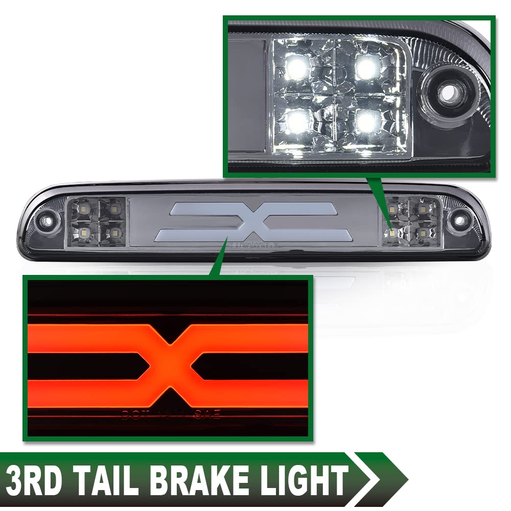 GRAND ORANGE LED 3rd Brake Light Compatible with 1993-2011 Ford Ranger/1999-2016 Ford F250 F350 F450 F550 Super Duty/1995-2003 Mazda B2300 B2500 B3000 B4000 Smoke Lens Black Housing - Image 6