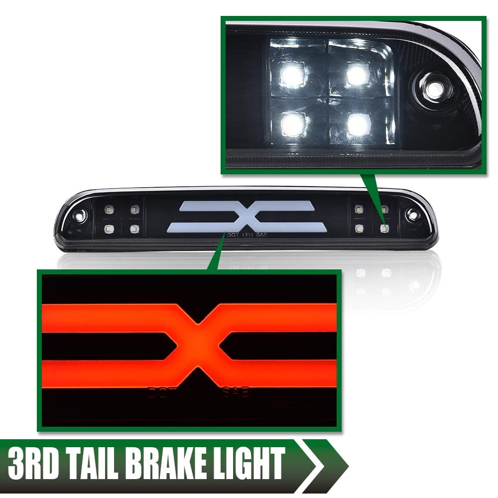 GRAND ORANGE LED 3rd Brake Light Compatible with 1993-2011 Ford Ranger/Fit 1999-2016 Ford F250 F350 F450 F550 Super Duty Cargo Lamp Smoke Lens Black Housing - Image 3