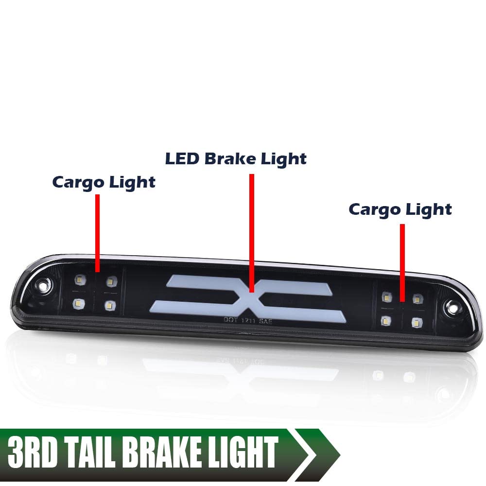 GRAND ORANGE LED 3rd Brake Light Compatible with 1993-2011 Ford Ranger/Fit 1999-2016 Ford F250 F350 F450 F550 Super Duty Cargo Lamp Smoke Lens Black Housing - Image 5