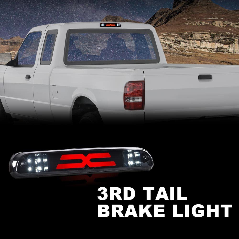 GRAND ORANGE LED 3rd Brake Light Compatible with 1993-2011 Ford Ranger/Fit 1999-2016 Ford F250 F350 F450 F550 Super Duty Cargo Lamp Smoke Lens Black Housing - Image 9
