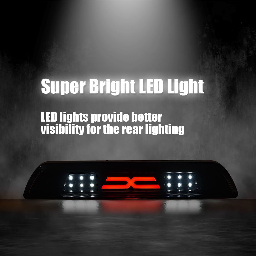 GRAND ORANGE LED 3rd Brake Light Compatible with Toyota Tundra 2007 2008 2009 2010 2011 2012 2013 2014 2015 2016 2017 2018 Cargo Brake Lamp Clear Lens Black Housing - Image 3