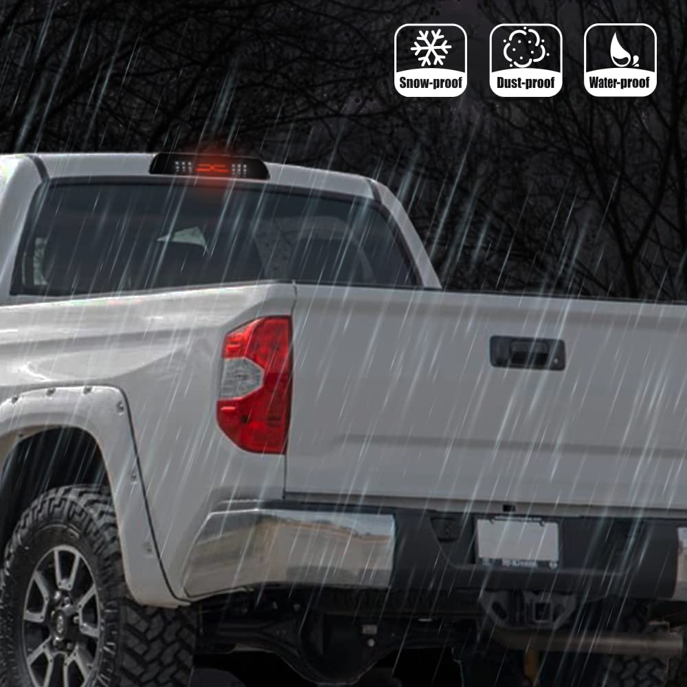 GRAND ORANGE LED 3rd Brake Light Compatible with Toyota Tundra 2007 2008 2009 2010 2011 2012 2013 2014 2015 2016 2017 2018 Cargo Brake Lamp Clear Lens Black Housing - Image 4