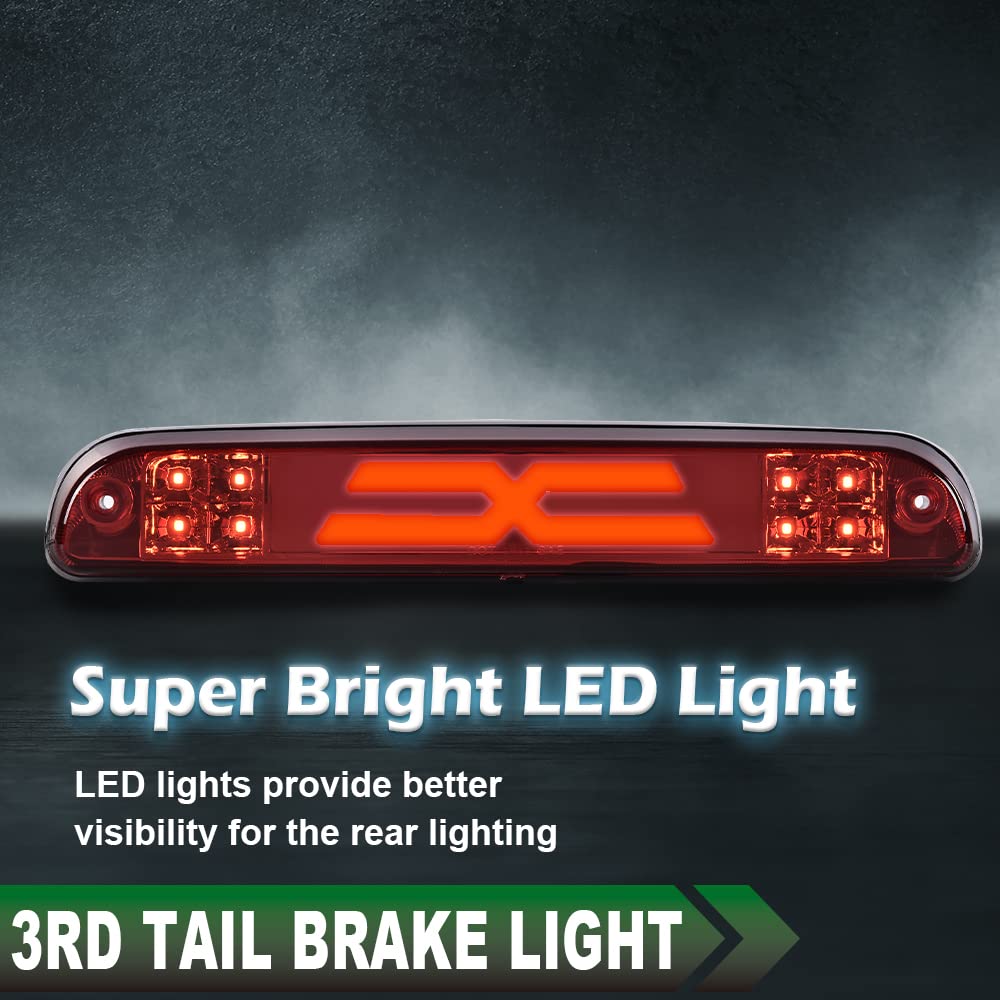 GRAND ORANGE LED 3rd Brake Light - Red Lens, Compatible with 1993-2011 Ford Ranger, 1999-2016 Ford F250-F550 Super Duty, 1995-2003 Mazda B2300-B4000 - Image 5
