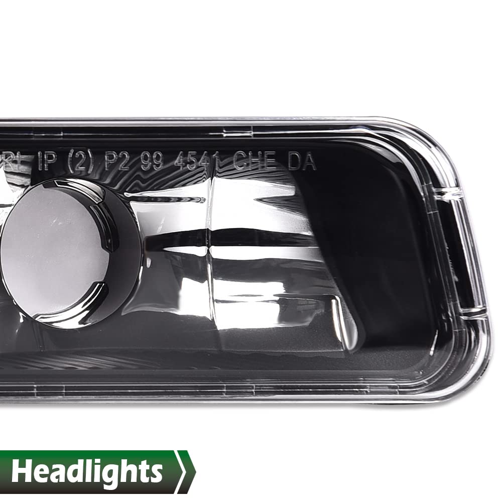 GRAND ORANGE Led Drl Headlights Assembly, Compatible with 1999-2007 Gmc Sierra 1500/ Fit 1999-2006 GMC Yukon XL 1500 2500 Black Clear W/Bumper Signal Lamps（Smoky lens Black Housing Clear Reflector） - Image 9