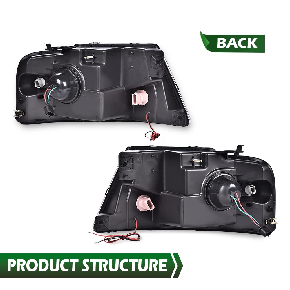 GRAND ORANGE LED DRL Projector Headlights Assembly Compatible with Ford F150 2004 2005 2006 2007 2008 /Fit 06-08 Lincoln Mark Bumper Headlamp Clear Lens 7L3Z13008FA 7L3Z13008EA 7L3Z13008CA - Image 8