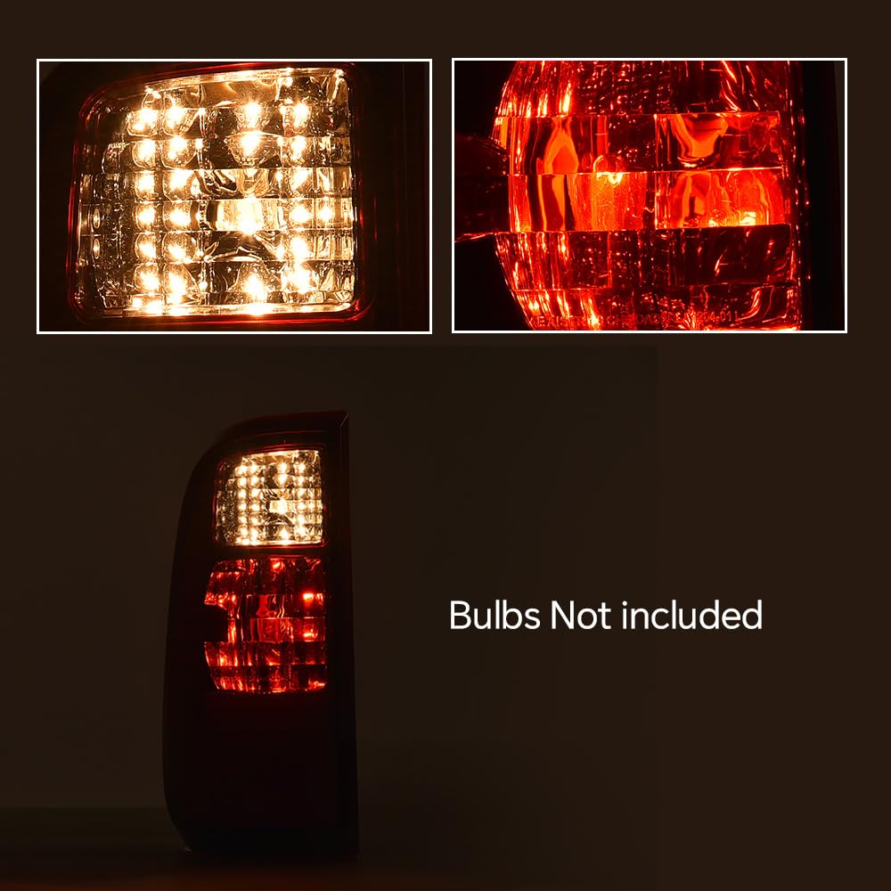 GRAND ORANGE Left Driver Side W/o Bulb Tail Light Assembly Rear Brake Lamp Taillight Compatible with Ford F250 F350 F450 F550 Super Duty 2008 2009 2010 2011 2012 2013 2014 2015 2016 - Image 3