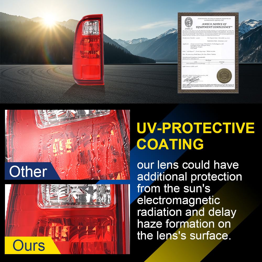 GRAND ORANGE Left Driver Side W/o Bulb Tail Light Assembly Rear Brake Lamp Taillight Compatible with Ford F250 F350 F450 F550 Super Duty 2008 2009 2010 2011 2012 2013 2014 2015 2016 - Image 4