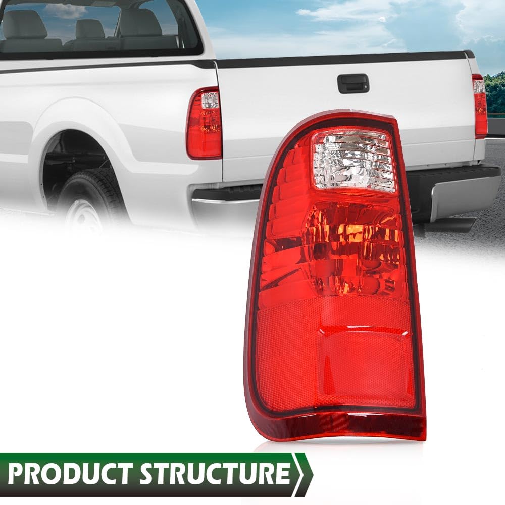 GRAND ORANGE Left Driver Side W/o Bulb Tail Light Assembly Rear Brake Lamp Taillight Compatible with Ford F250 F350 F450 F550 Super Duty 2008 2009 2010 2011 2012 2013 2014 2015 2016 - Image 9