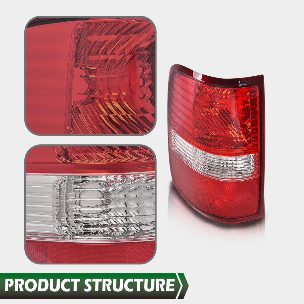 GRAND ORANGE Left Tail Light Assembly Rear Lights Lamp Compatible with Ford F150 2004 2005 2006 LH Driver Side W/o Bulb - Image 7