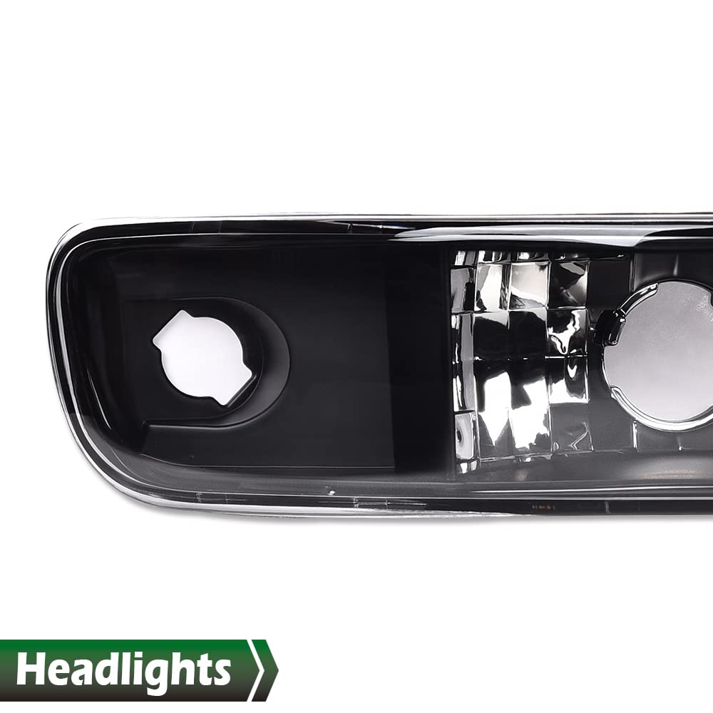 GRAND ORANGE Led Drl Headlights Assembly, Compatible with 1999-2007 Gmc Sierra 1500/ Fit 1999-2006 GMC Yukon XL 1500 2500 Black Clear W/Bumper Signal Lamps（Smoky lens Black Housing Clear Reflector） - Image 8