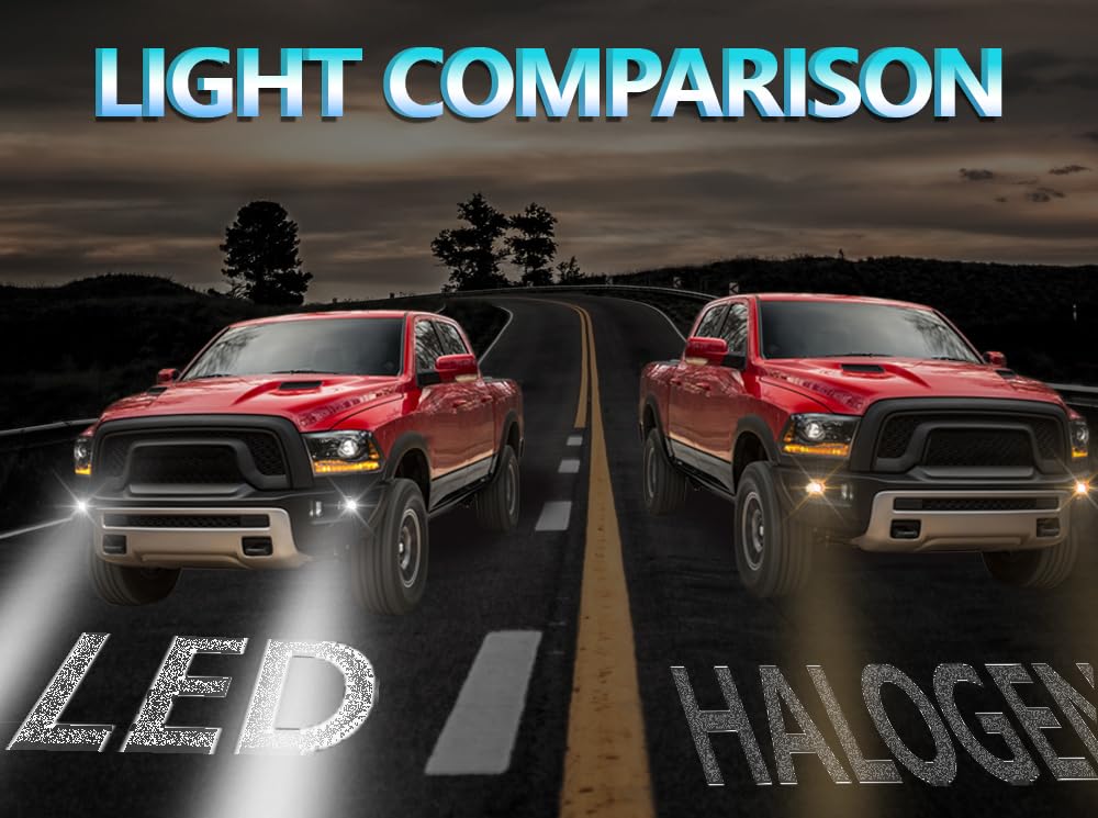 GRAND ORANGE Pair LED Fog Lights Compatible with Ford F150 2015-2020/ Ford F250 F350 Super Duty 2017-2018 Fog Lamps Front Bumper Lamps FL3Z15200B, FL3Z15201B - Image 4